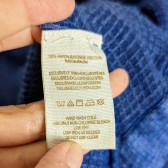 Free People Women's Waffle Knit Blue Button Up Shacket Top XS - Picture 7 of 7